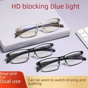 Multi focus reading glasses with intelligent zoom and anti blue light reading glasses for both near and far use-black-Multi focus-1